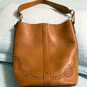Frye leather Harness Bucket Hobo handbag